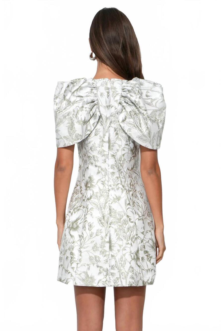 NEW ADELYN RAE vivian cape jacquard mini dress in sage - Picture 3 of 4